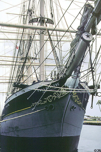 Tall ship Falls of Clyde before masts were removed for restoration. Honolulu, HI.