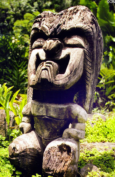 Totem at Waimea Valley Adventure Park. Oahu, HI.
