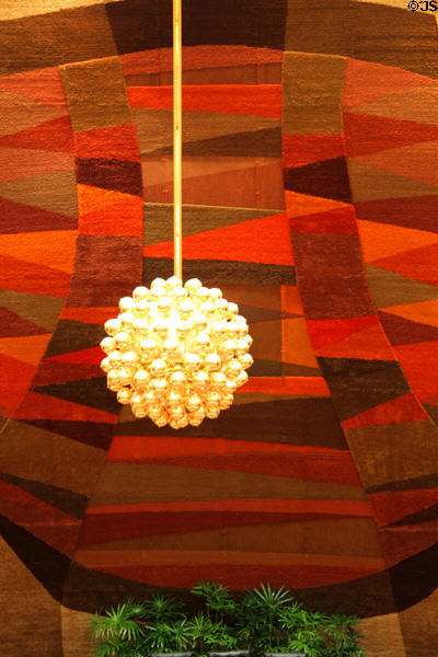 Tapestry (1969) by Ruthadell Anderson in House of Representatives chamber of Hawaii State Capitol. Honolulu, HI.