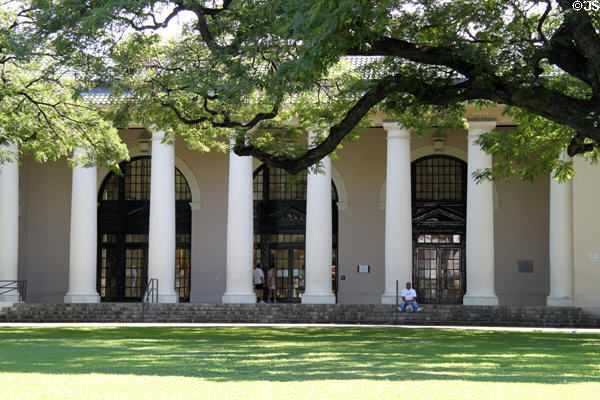 Hawai'i State Library (1913) (478 S. King St.) built with grant from Andrew Carnegie. Honolulu, HI. Style: Greco-Roman. Architect: Henry D. Whitfield & Henry Livingston Kerr. On National Register.