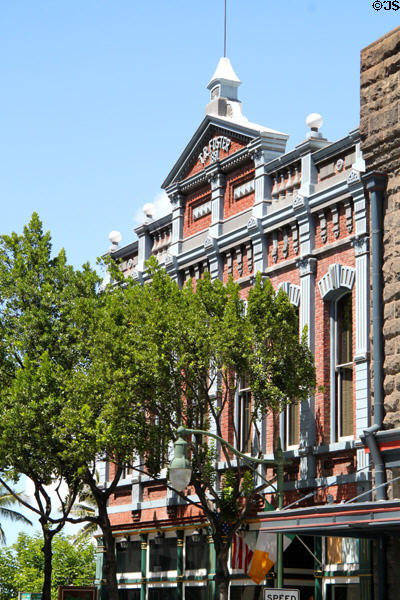T.R. Foster Building facade with cast iron ornamentation. Honolulu, HI.