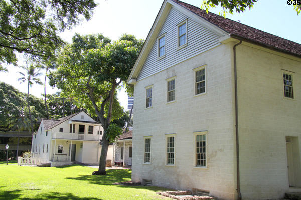 Heritage buildings of Mission House Museum. Honolulu, HI.