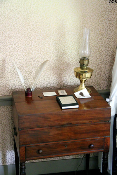 Fold-out desk in Oldest Frame House of Mission House Museum. Honolulu, HI.