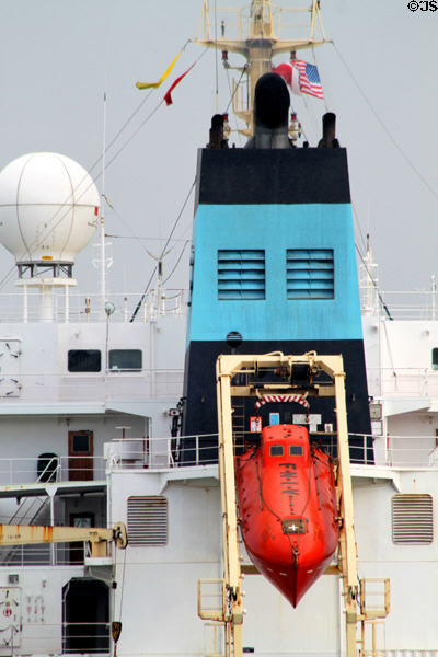 Fast escape life boat of Maersk Claire oil tanker. Honolulu, HI.