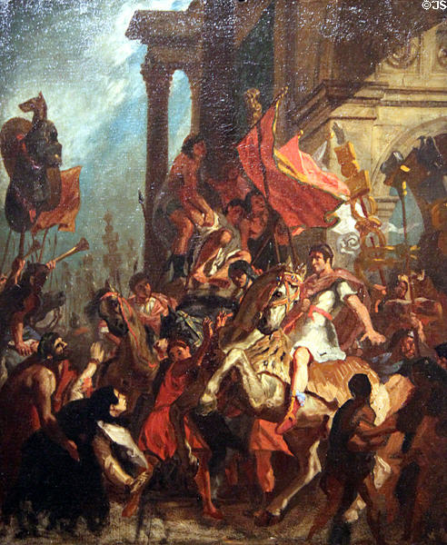 Justice of Trajan painting (1858) by Eugène Delacroix at Honolulu Academy of Arts. Honolulu, HI.