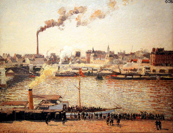 Rouen, Saint-Sever, Morning painting (1898) by Camille Pissarro at Honolulu Academy of Arts. Honolulu, HI.