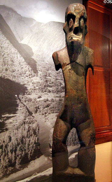 Wooden temple image from Waipi'o Valley, Hawai'i at Bishop Museum. Honolulu, HI.