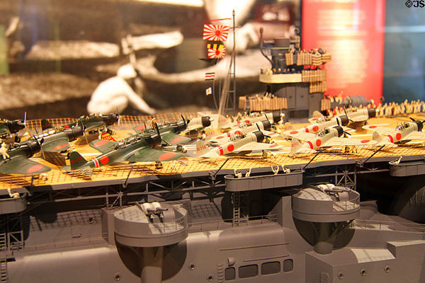 Japanese aircraft carrier Akagi model at Arizona Memorial museum. Honolulu, HI.