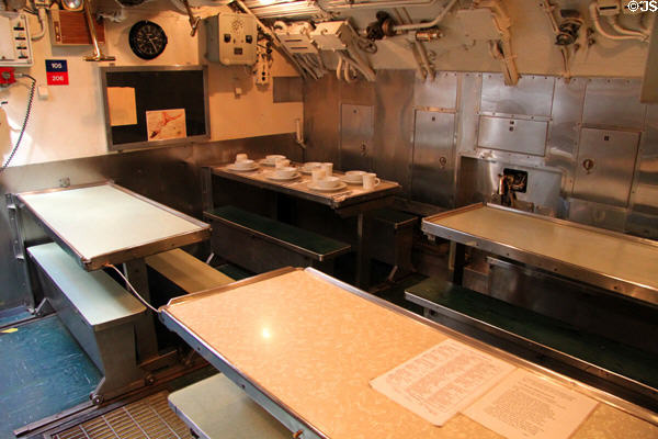 Crew mess of USS Bowfin Submarine. Honolulu, HI.