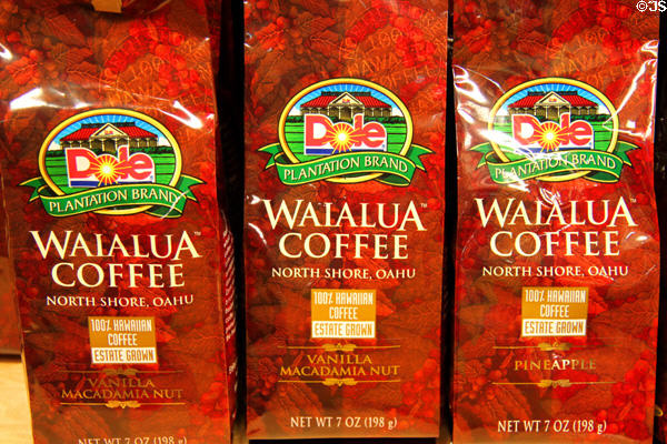 Estate grown coffee at Dole Plantation. HI.