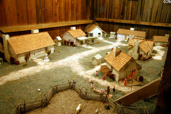 Miniature model of Abraham Lincoln's boyhood town of New Salem, IL, at Mini-Americana Barn Museum. South Amana, IA.