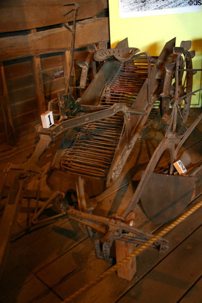 Dowden potato digger (1906) made in Iowa at Communal Agricultural Museum. South Amana, IA.