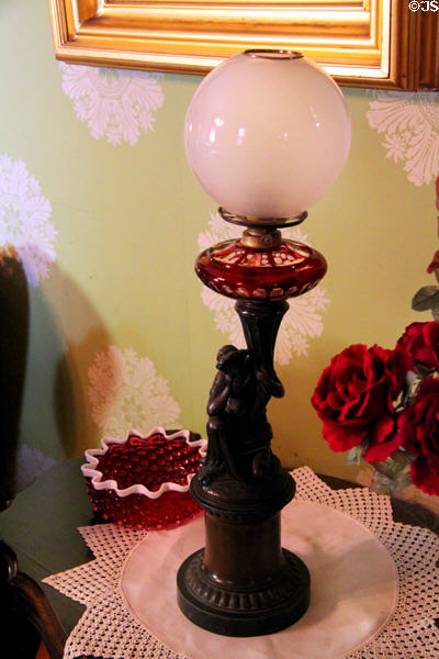 Oil lamp at Dodge House. Council Bluffs, IA.