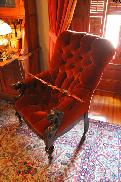Armchair & cane at Dodge House. Council Bluffs, IA.