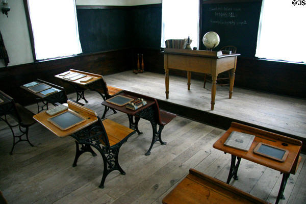 Interior of Hoover's schoolhouse. West Branch, IA.
