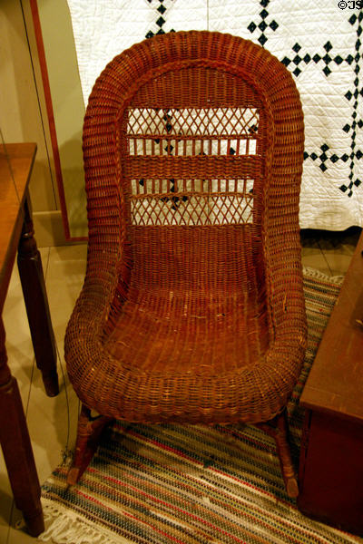 Wicker Rocker of Herbert Hoover's maternal grandmother at Hoover Library. West Branch, IA.