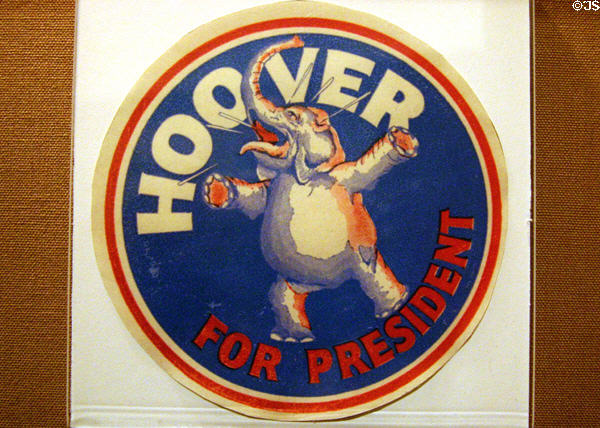 Hoover for President elephant at Hoover Museum. West Branch, IA.
