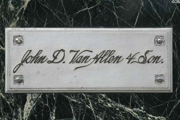 John D. Van Allen + Sons store sign. Clinton, IA.