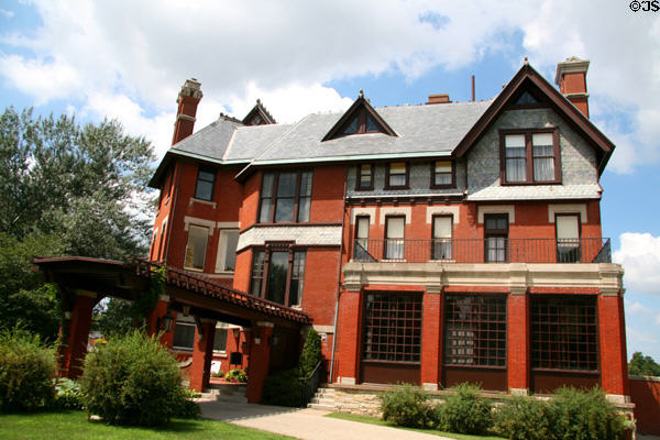 Brucemore with carriage entrance overhang. Cedar Rapids, IA.