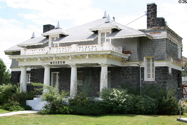 Bingham County Historical Museum in heritage mansion made of lava stone & shingles (190 N. Shilling Ave.). Blackfoot, ID.