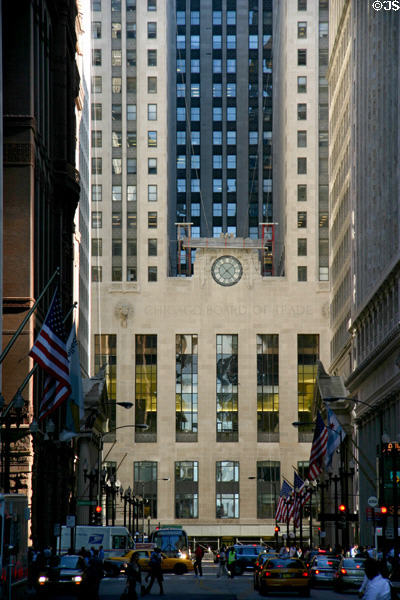 Ground floor facade detail of Chicago Board of Trade. Chicago, IL.