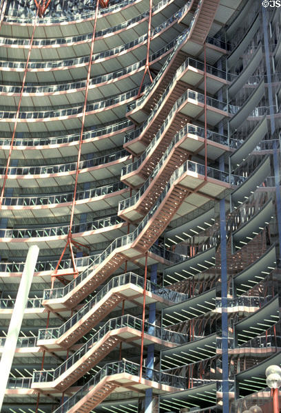 Balcony walkways around atrium of James R. Thompson Center. Chicago, IL.