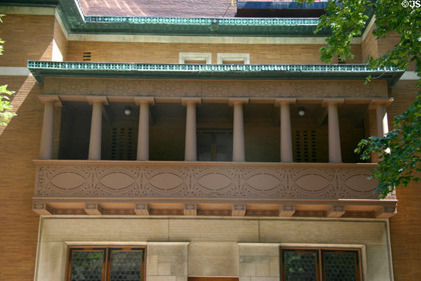 Details of James Charnley House balcony. Chicago, IL.