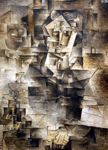 Portrait of Daniel-Henry Kahnweiler (1910) by Pablo Picasso at Art Institute of Chicago. Chicago, IL.