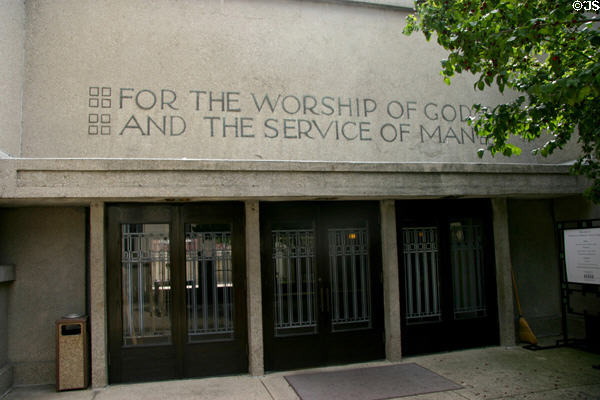 Portal of Unity Temple reading 