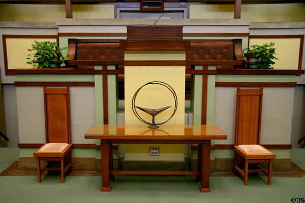 Pulpit of Unity Temple. Oak Park, IL.
