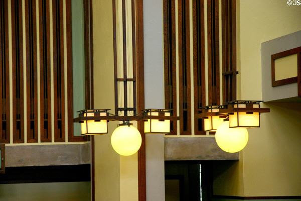 Lamps of Unity Temple. Oak Park, IL.