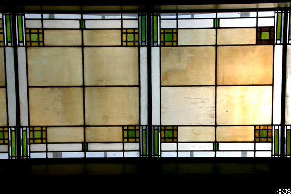 Stained glass of Unity Temple. Oak Park, IL.