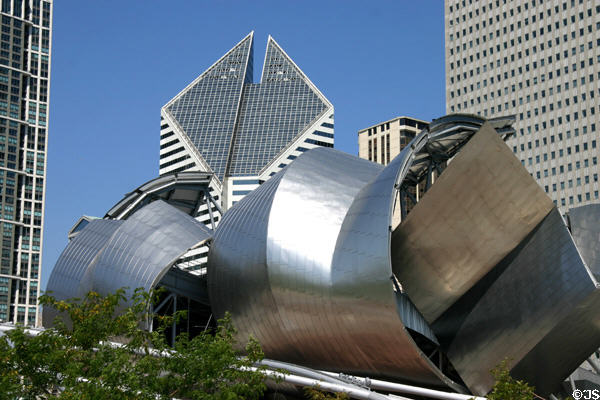 Headdress details of Pritzker Pavilion in Millennium Park. Chicago, IL.
