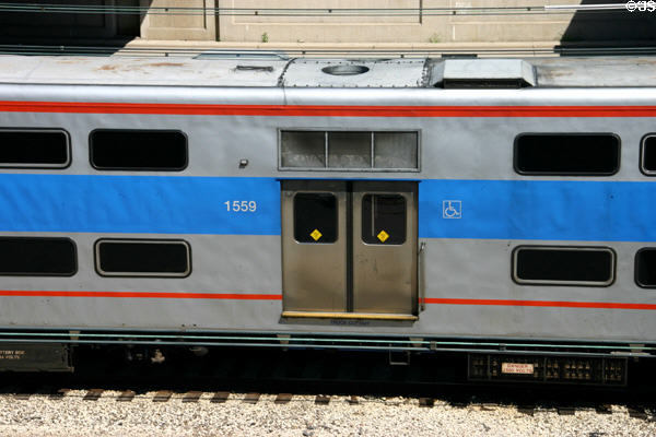 Metra commuter train car. Chicago, IL.