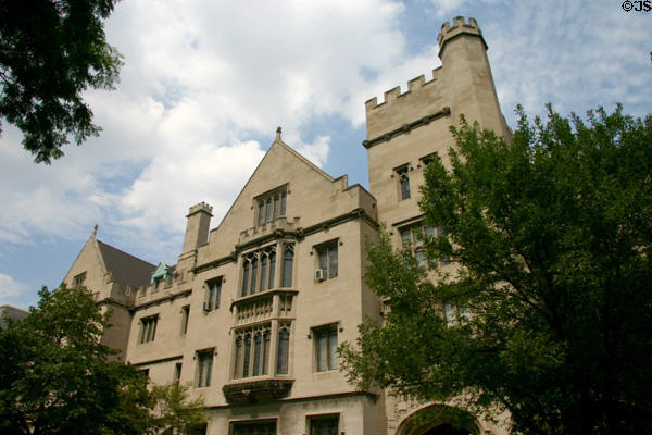 Gothic building on Main Quadrangle of University of Chicago campus. Chicago, IL.