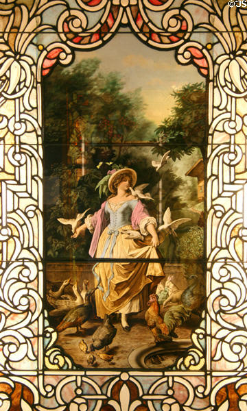 Stained glass window (1893) from German Section of Fine Arts Building of World's Columbian Exhibition at Stained Glass Museum. Chicago, IL.