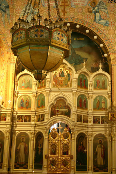 Screen of saints in Holy Trinity Cathedral. Chicago, IL.