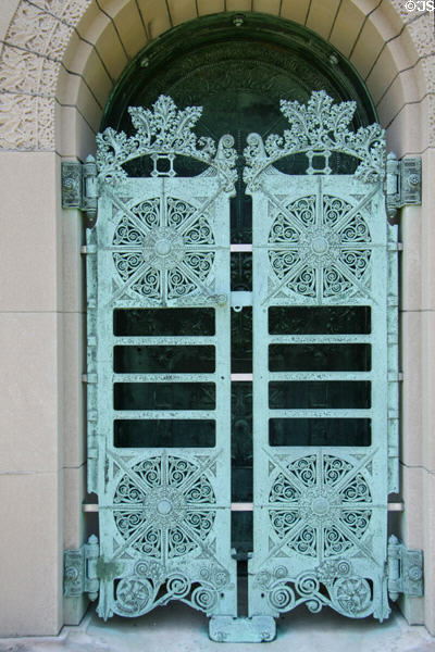 Sullivan's bronze gates of Getty Tomb. Chicago, IL.