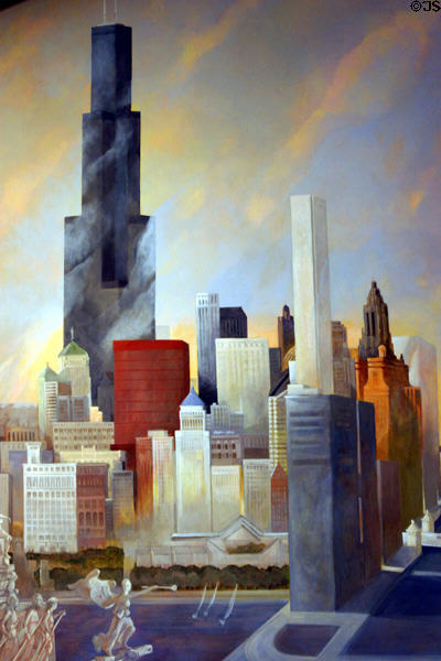 Painting of the Rise of Chicago in Illinois State Capitol. Springfield, IL.