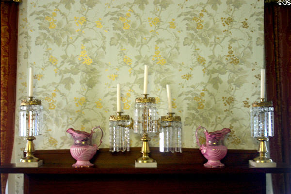Candlesticks on parlor mantle of Lincoln home. Springfield, IL.