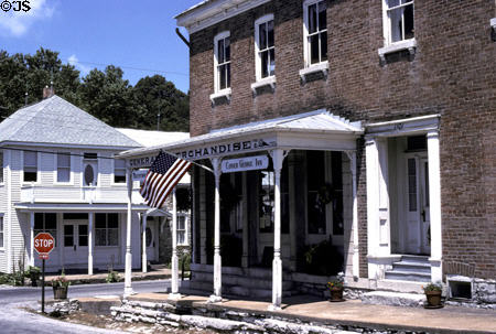 Maeys Town: General Store on Mississippi River Road. IL.