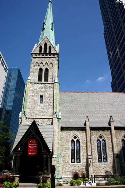 Christ Church Cathedral (1857) (131 Monument Circle). Indianapolis, IN. Style: Gothic revival.