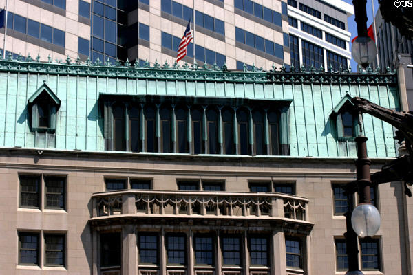 Copper roof & filigree of Columbia Club building. Indianapolis, IN.