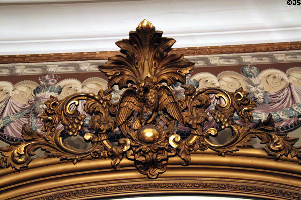 Carved eagle decoration at Benjamin Harrison Presidential Site. Indianapolis, IN.