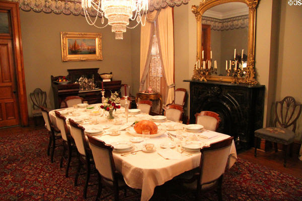 Dining room at Benjamin Harrison Presidential Site. Indianapolis, IN.