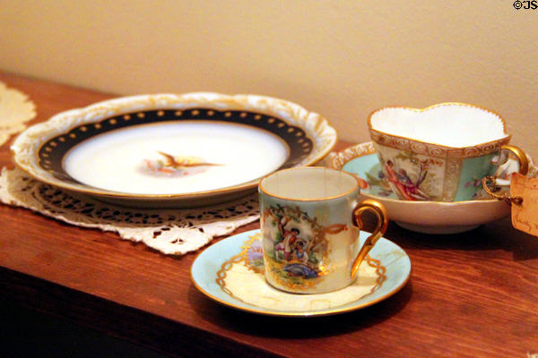 Porcelain used by Harrison family at Benjamin Harrison Presidential Site. Indianapolis, IN.