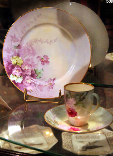 Porcelain hand-painted by Paul Putzki teacher of Caroline Scott Harrison wife of Benjamin at Benjamin Harrison Presidential Site. Indianapolis, IN.