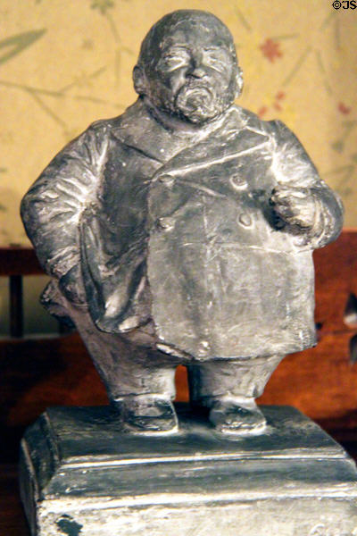Sculpted caricature of President Benjamin Harrison at Benjamin Harrison Presidential Site. Indianapolis, IN.