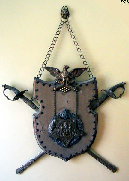 Grand Army of the Republic (GAR) members shield at Benjamin Harrison Presidential Site. Indianapolis, IN.