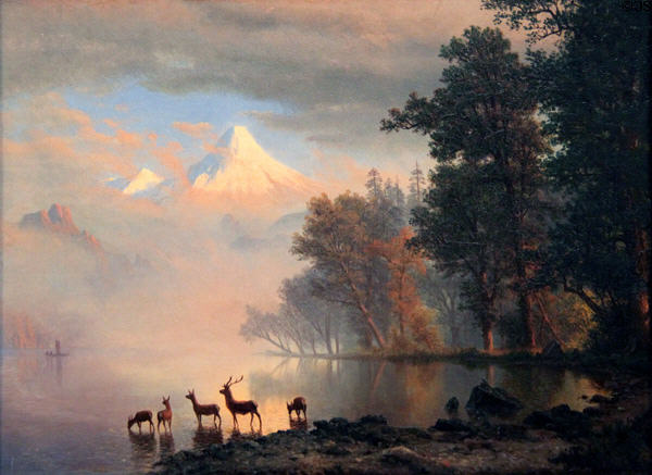 Morning Thirst - Mt. Hood painting by Albert Bierstadt at Eiteljorg Museum. Indianapolis, IN.